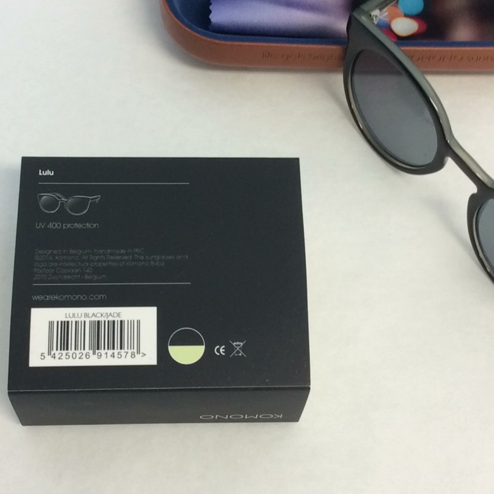 KOMONO sunglasses cat eye LULU Black Green NEW - Picture 7 of 11